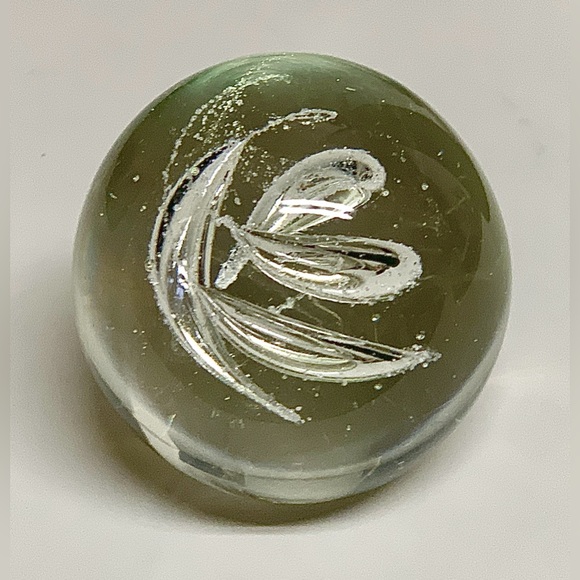 Vintage Murano Style Double Helix Swirl Controlled Bubble Art Glass Paperweight - Picture 7 of 14